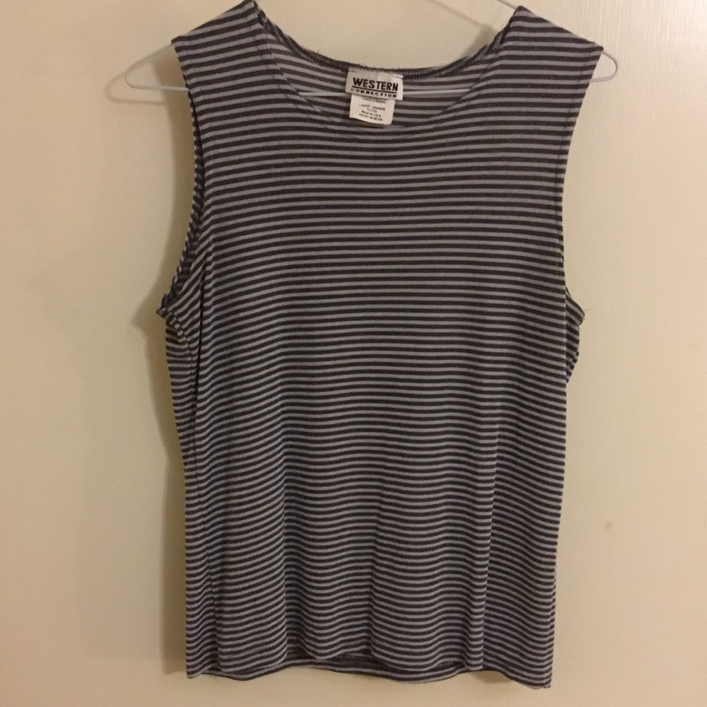 Western Connection Silver Tank Top Large EUC
